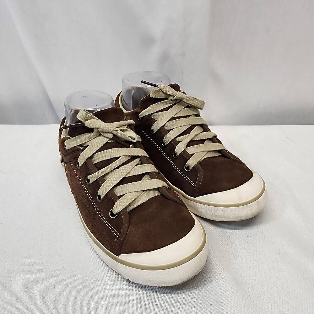 Teva Brown Suede Low-Top Sneakers with Cream Laces
